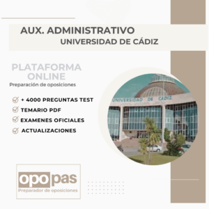 Oferta CURSO TEST Aux. Admin. UCA 3 meses
